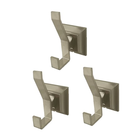Kingston Brass BAHK6127SN 3-Piece Bathroom Robe Hook/Towel Hook, Brushed Nickel BAHK6127SN